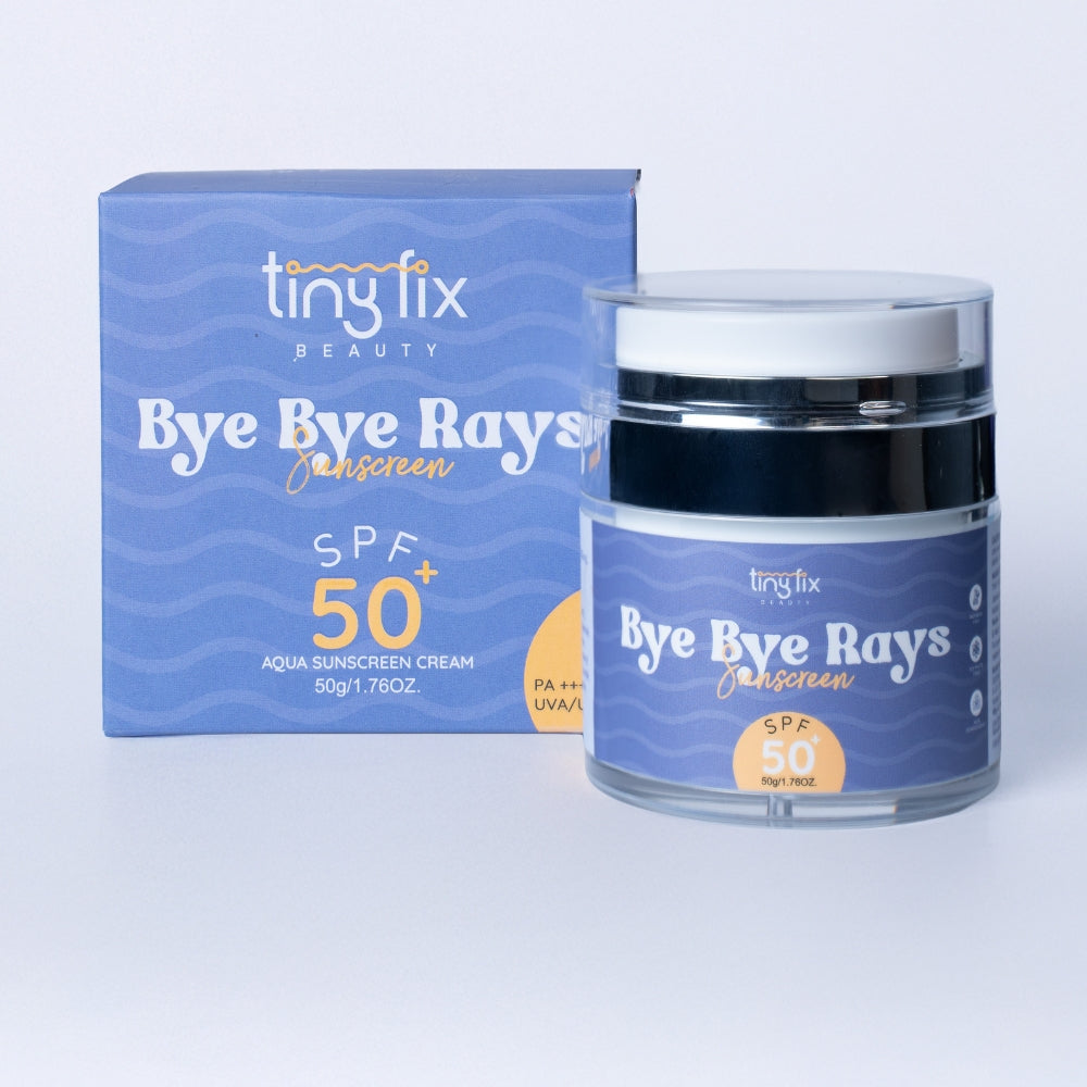 Bye Bye Rays Sunscreen | 50 SPF++++  Suitable for All Skin Types | With Hyaluronic Acid, Niacinamide & Vitamin E