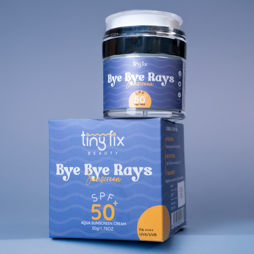 Bye Bye Rays Sunscreen | 50 SPF++++  Suitable for All Skin Types | With Hyaluronic Acid, Niacinamide & Vitamin E